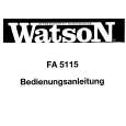 WATSON FA5115 Instrukcja Obsługi