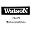 WATSON FA5472 Instrukcja Obsługi